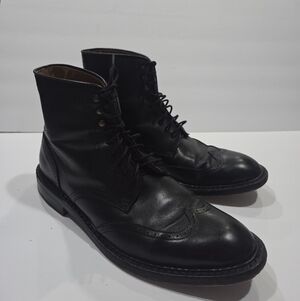 Jack Erwin Black Leather Men's Boots Sz.11 Wingtip